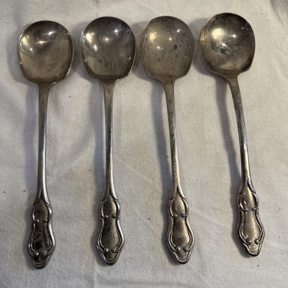4 VINTAGE ROYAL LIMITED‎ Serving Spoon (s) Silver Plated 10" Flatware Server